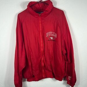 🏀 True Vintage 1996 CHICAGO BULLS 4 Time NBA Champions Logo 7 Nylon Jacket - Lg